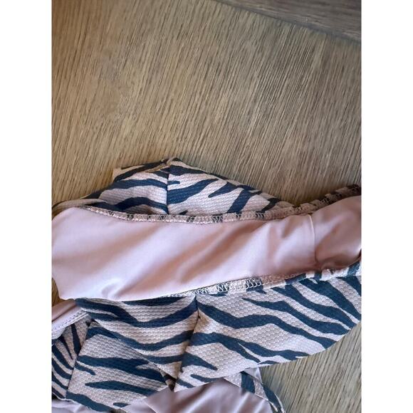 Aerie Tiger Print Wrap Around Swimsuit One-piece Size M Nude and Black - Picture 5 of 7